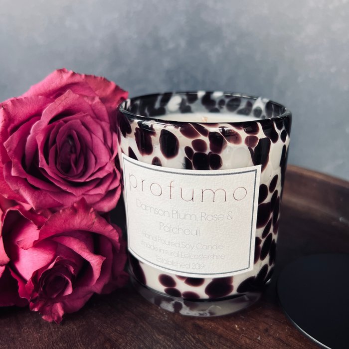 VOGUE: DAMSON PLUM, ROSE & PATCHOULI SCENTED SOY WAX CANDLE