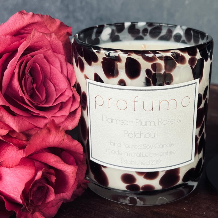 VOGUE: DAMSON PLUM, ROSE & PATCHOULI SCENTED SOY WAX CANDLE