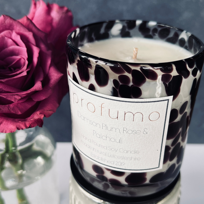 VOGUE: DAMSON PLUM, ROSE & PATCHOULI SCENTED SOY WAX CANDLE